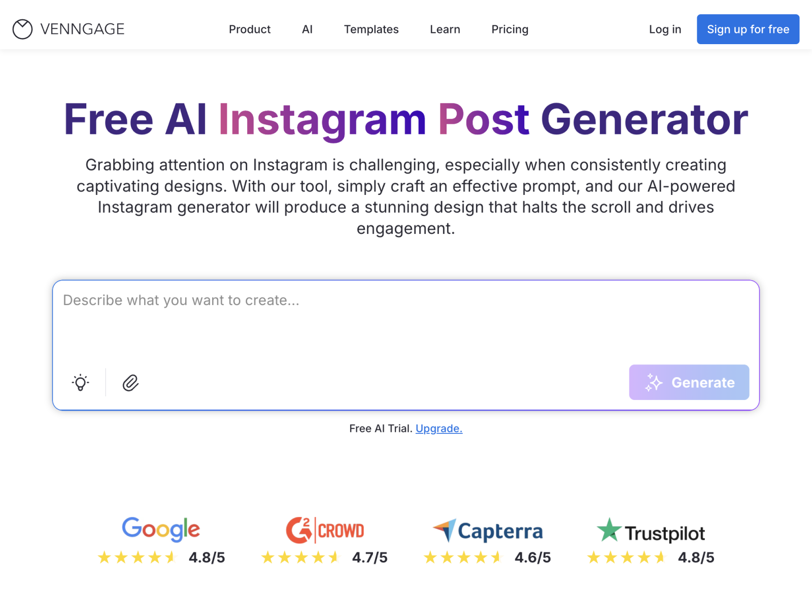 AI Instagram Post Generator screenshot