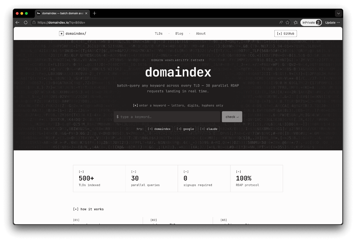 domaindex screenshot
