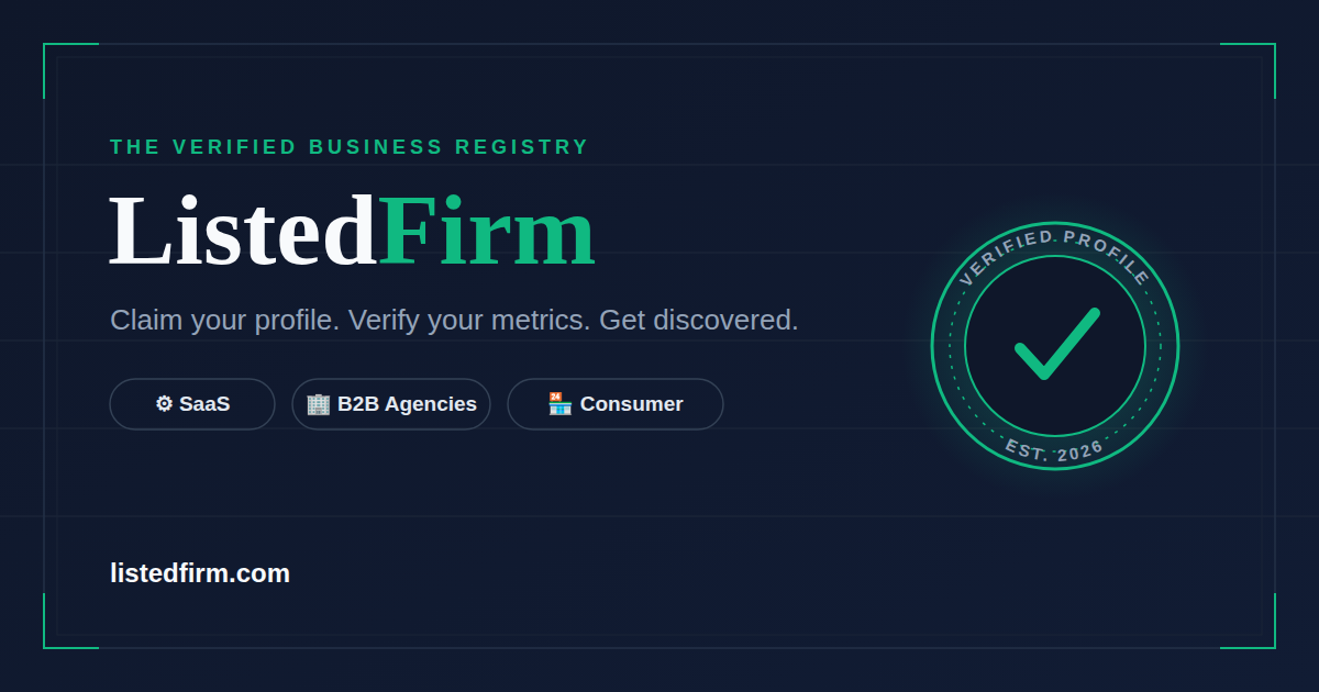 Listed Firm | Verified directory for B2B, B2C, SaaS, and agencies screenshot