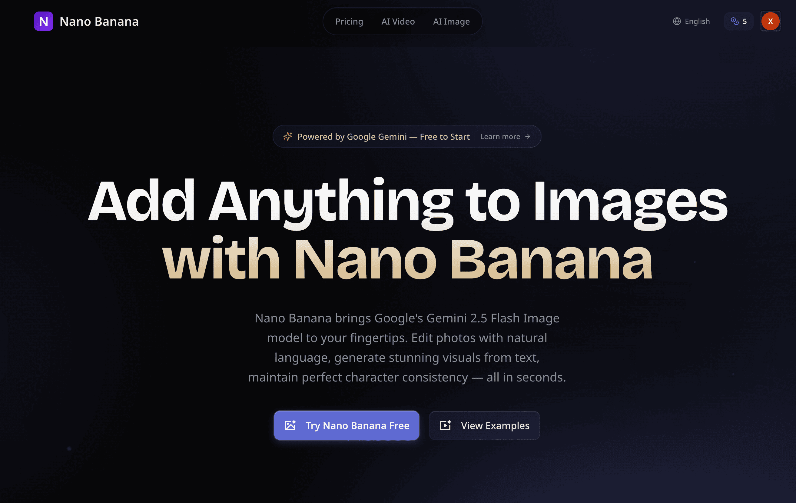 Nano Banana AI screenshot