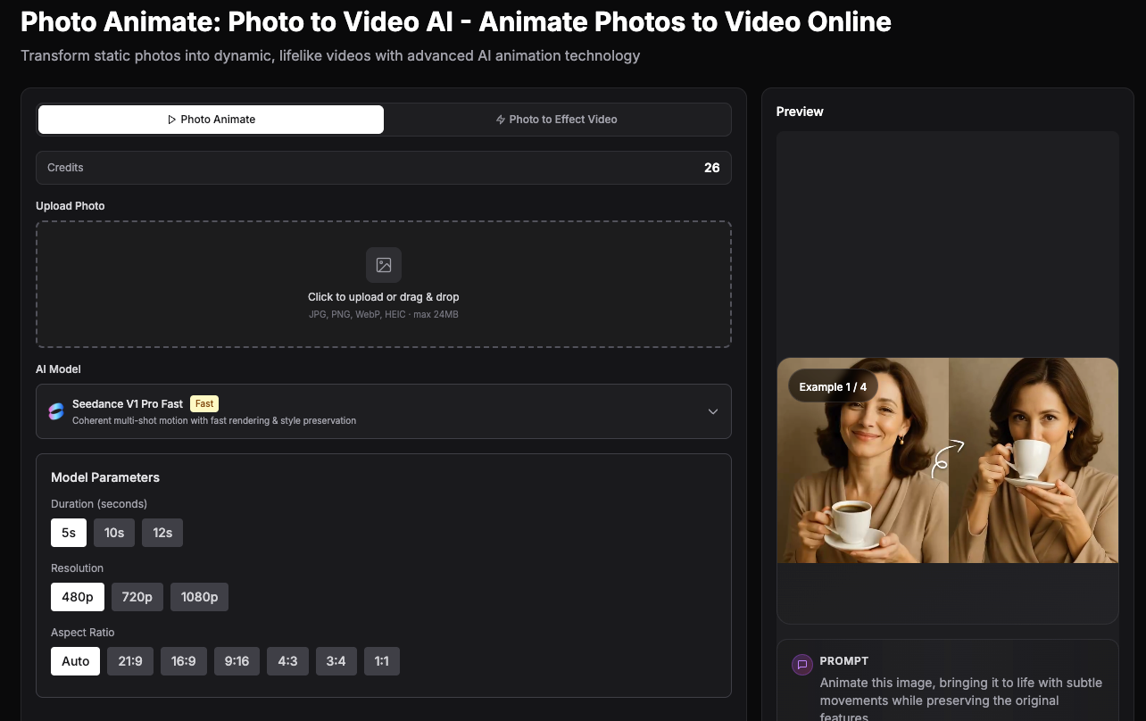 Photo Animate - Photo to Video AI screenshot