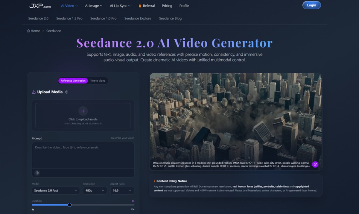 Seedance AI Video Generator screenshot